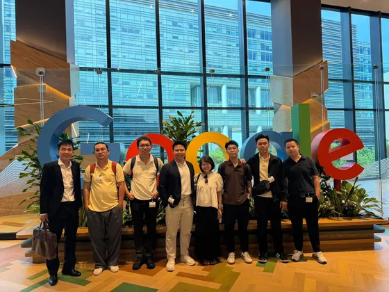 The team visiting Google