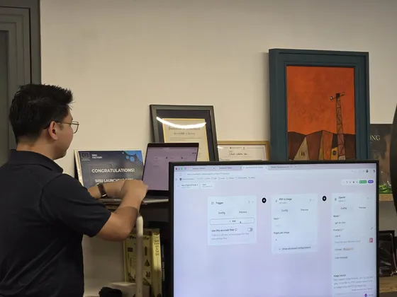 Working through a flow on screen